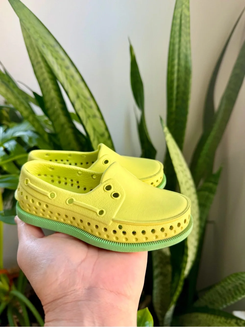 Native Shoes Kids Baby's Lime Green Water Slip-On Loafers!